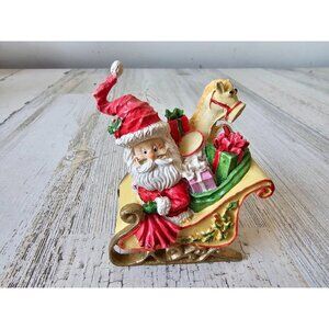 Enesco Mr Claus sleigh Santa North Pole village figurine vintage ziminecki Xmas